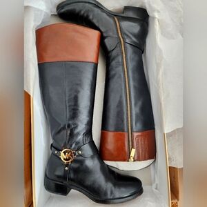 MK 2 tone leather riding boots